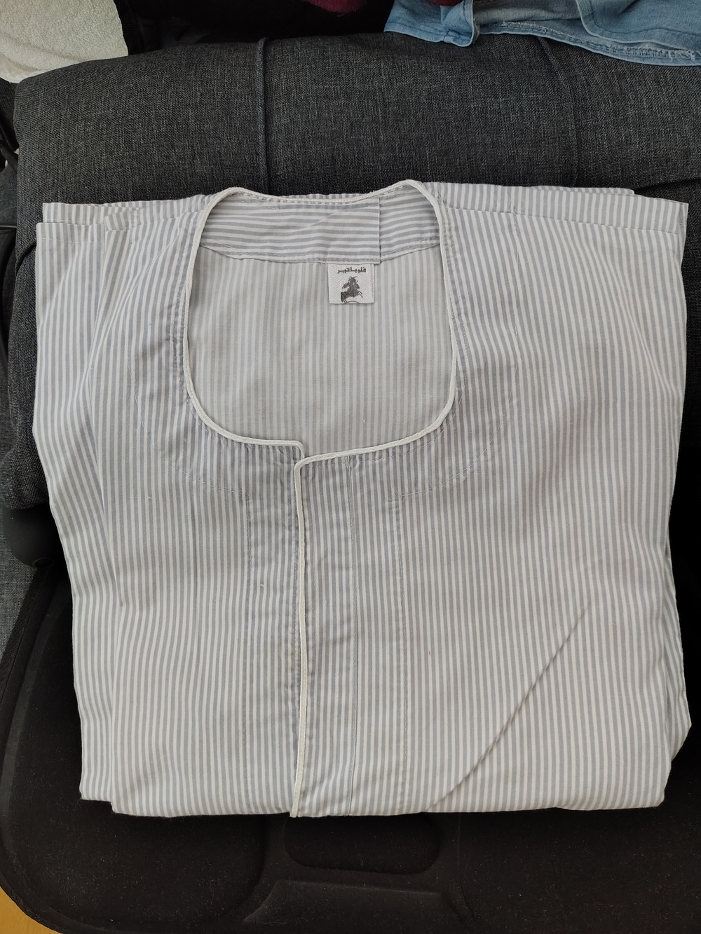 Men's Striped Camicione- Light Blu/White